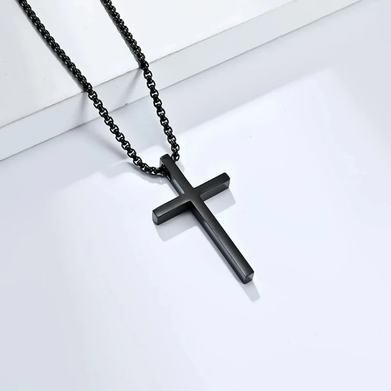 Unisex Titanium Steel Cross Necklace