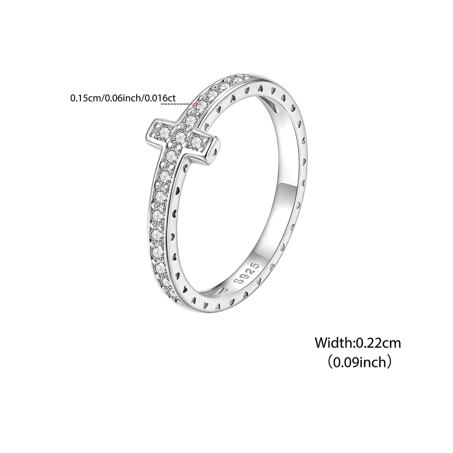 Stackable Eternity Moissanite Cross Ring
