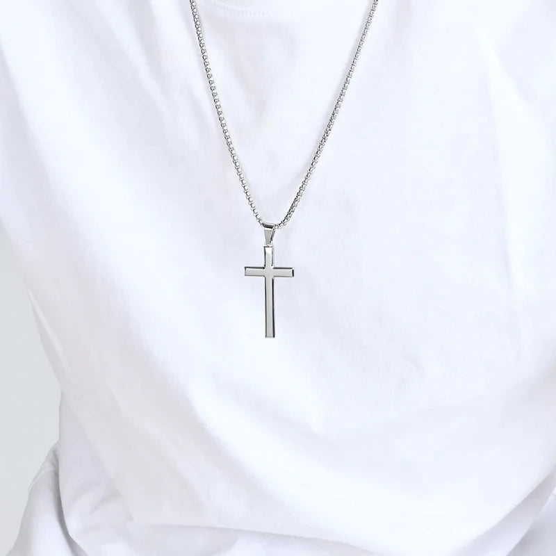 Unisex Titanium Steel Cross Necklace