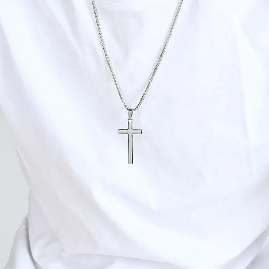 Titanium Stainless Steel Cross Necklace
