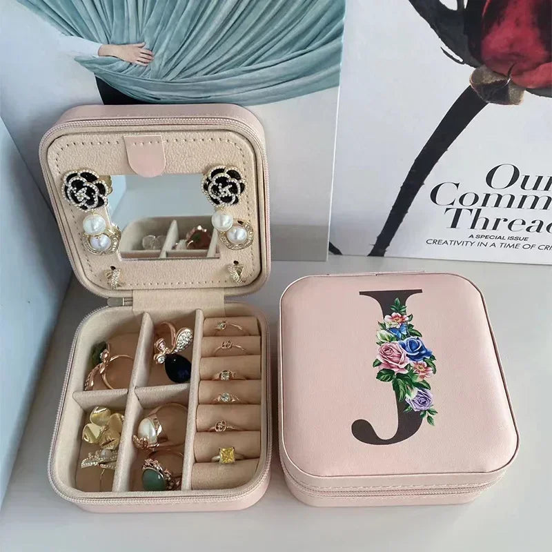 Personalized Flower Alphabet Jewelry Box