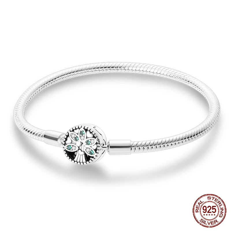 925 Silver Star Moon Clover Bracelet