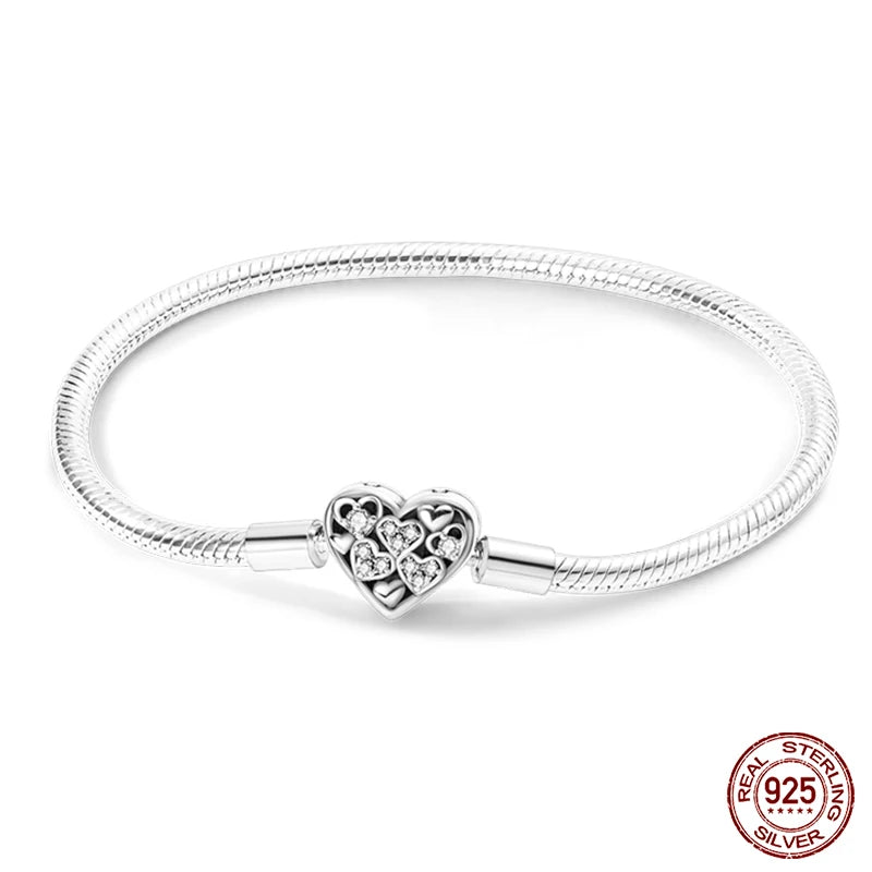 925 Silver Star Moon Clover Bracelet