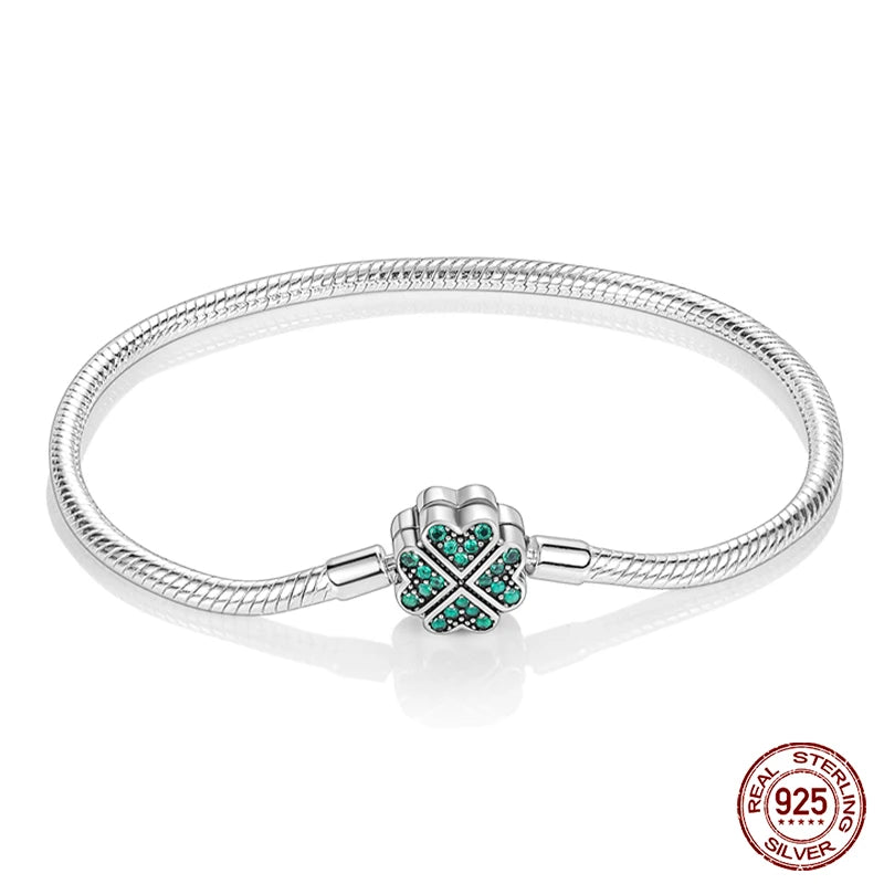 925 Silver Star Moon Clover Bracelet