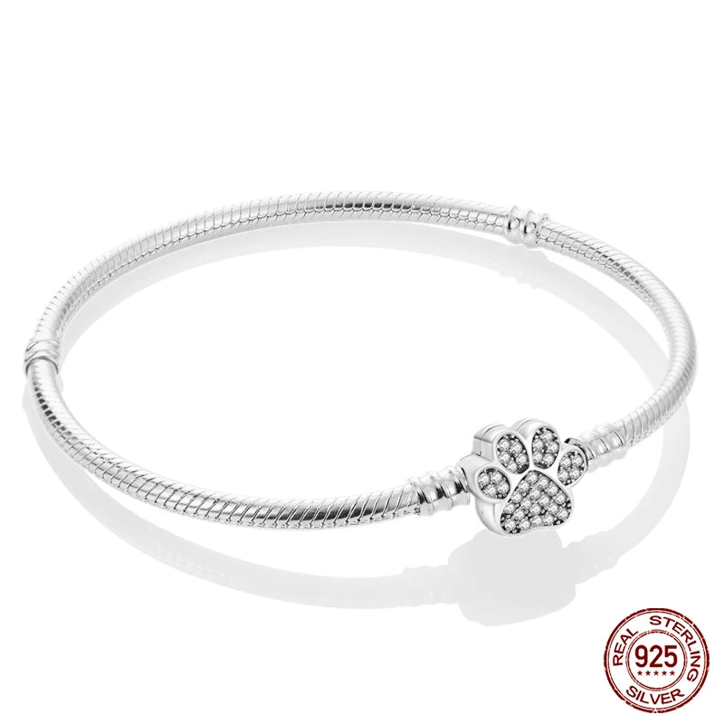 925 Silver Star Moon Clover Bracelet