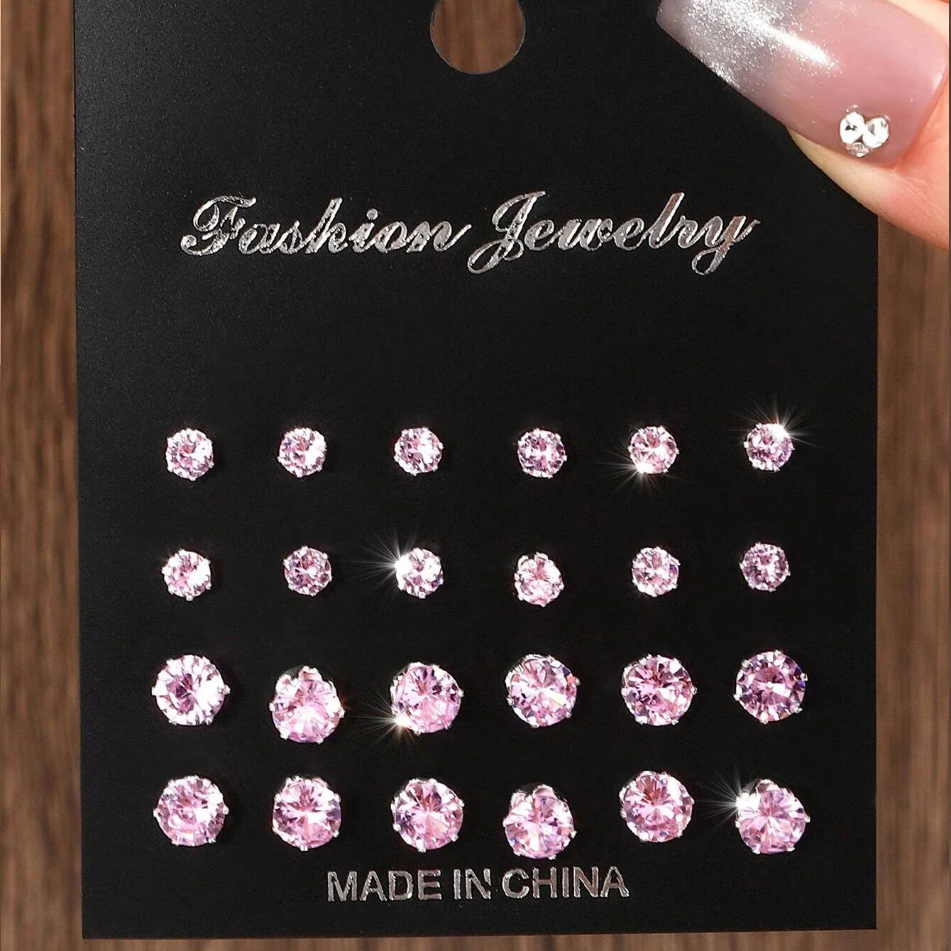 12-Pair Zirconia Stud Earring Set