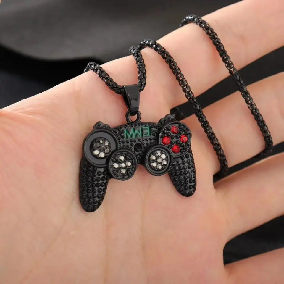 Trendy Golden Gamepad Lightning Necklace
