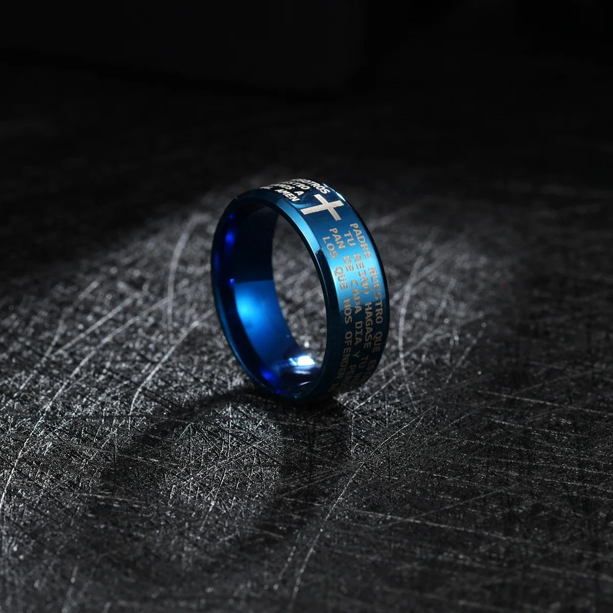 Bible Prayer Stainless Steel Jesus Cross Ring