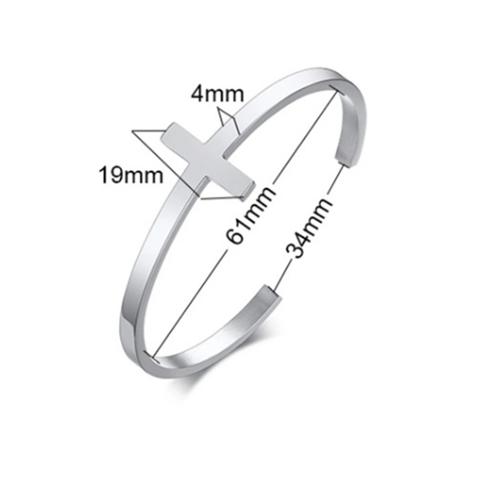Sterling Silver Cross Cuff Bracelet