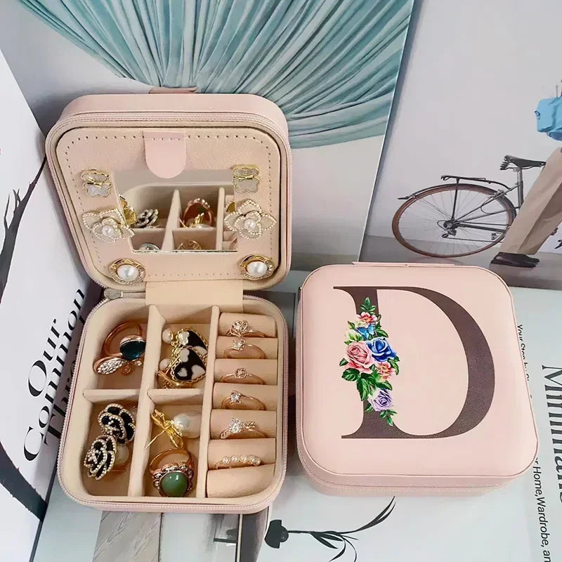 Personalized Flower Alphabet Jewelry Box