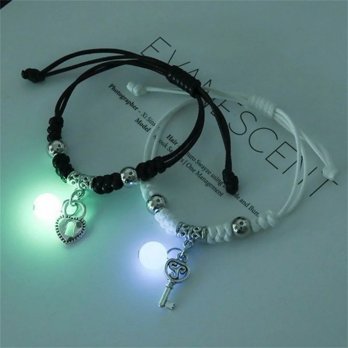 Luminous Star & Charm Love Couple Bracelet