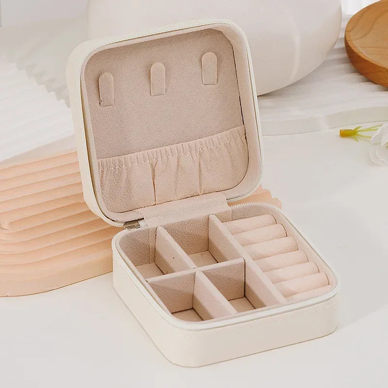 PU Leather Portable Travel Jewelry Organizer Box