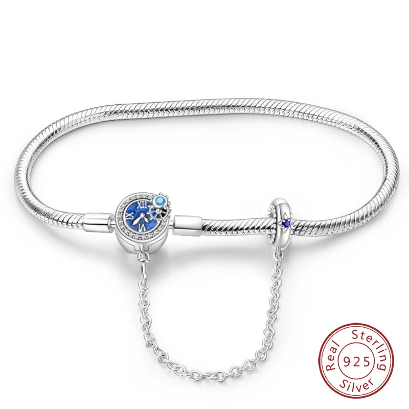 925 Silver Star Moon Clover Bracelet