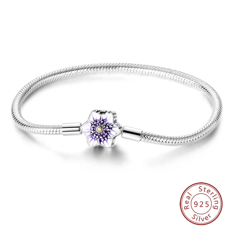 925 Silver Star Moon Clover Bracelet