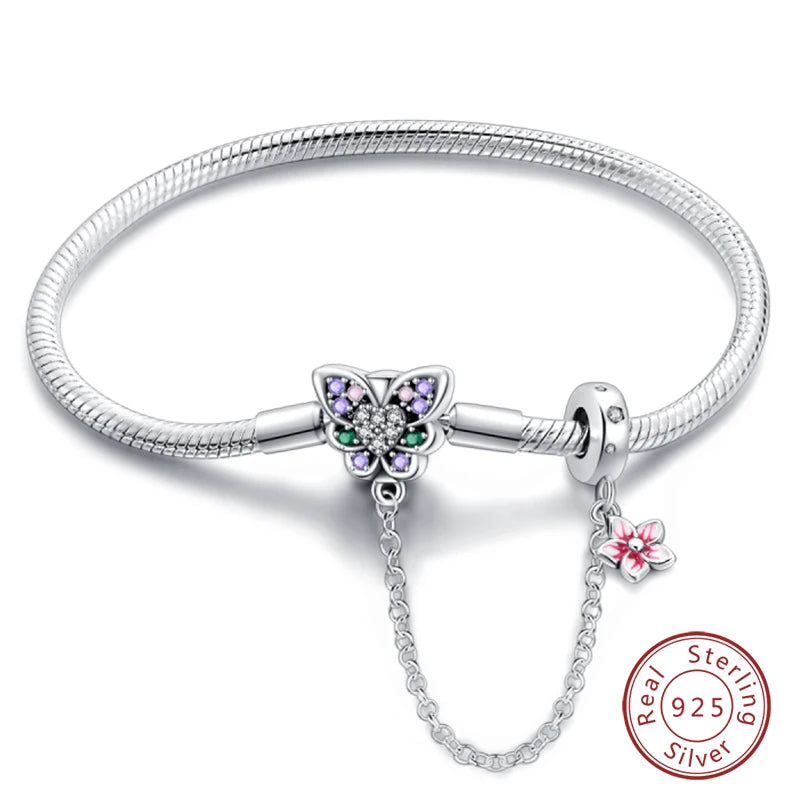925 Silver Star Moon Clover Bracelet