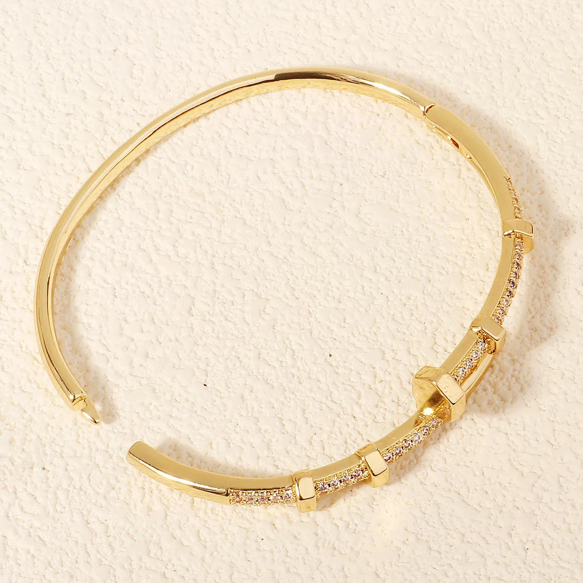 Trendy Zircon Nail Screw Bracelet for Women