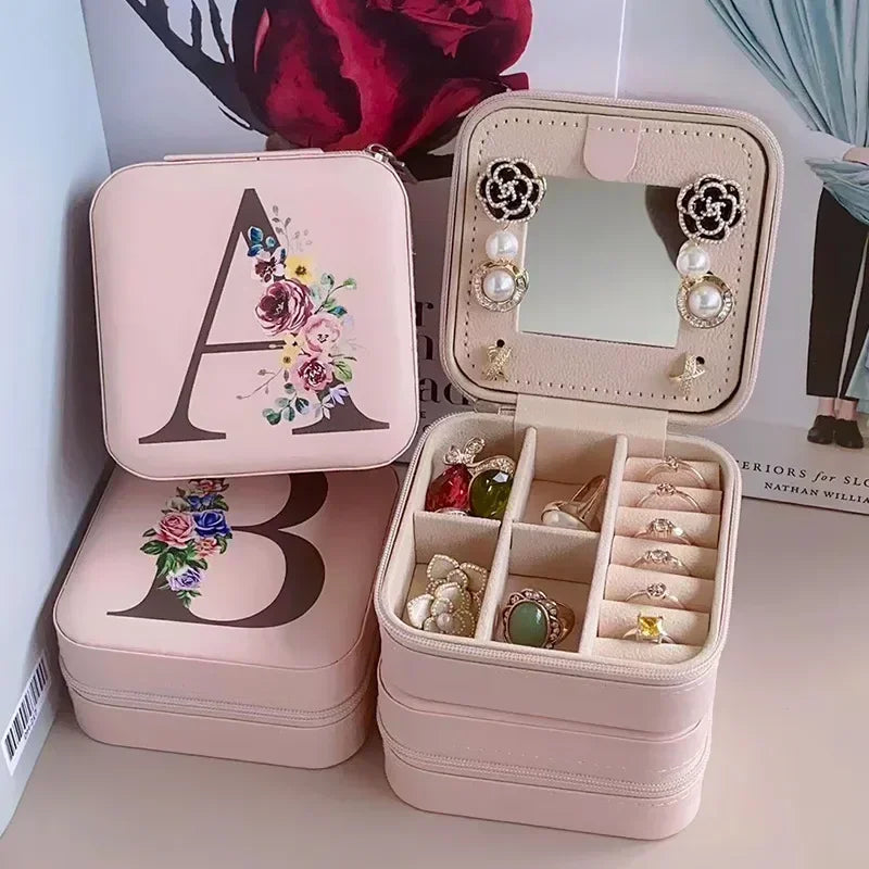 Personalized Flower Alphabet Jewelry Box