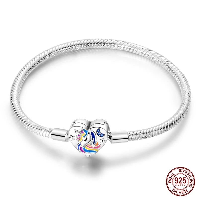 925 Silver Star Moon Clover Bracelet