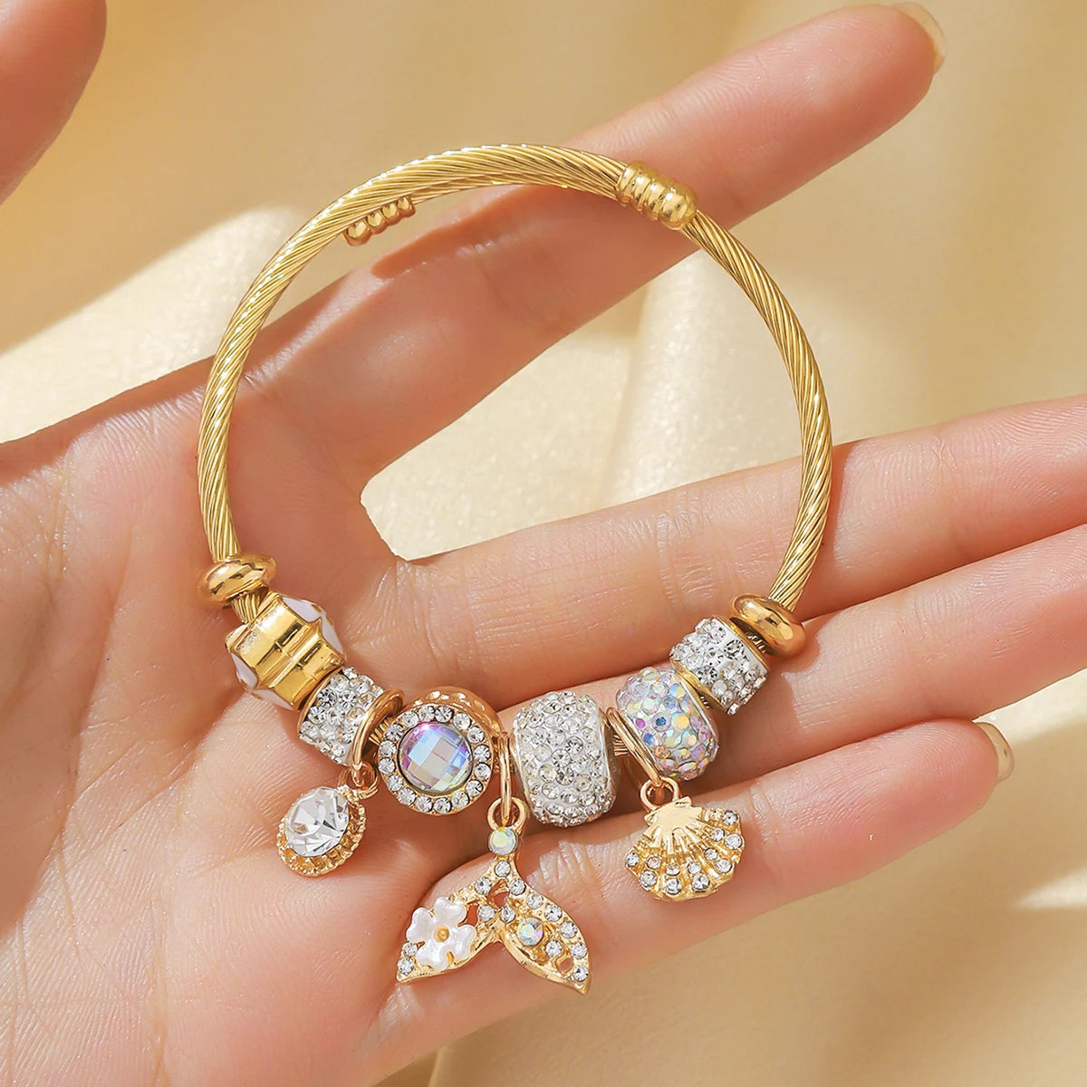 Stainless Steel Multi-Element Charm Bracelet