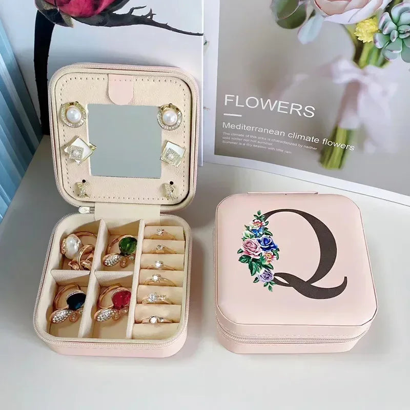 Personalized Flower Alphabet Jewelry Box