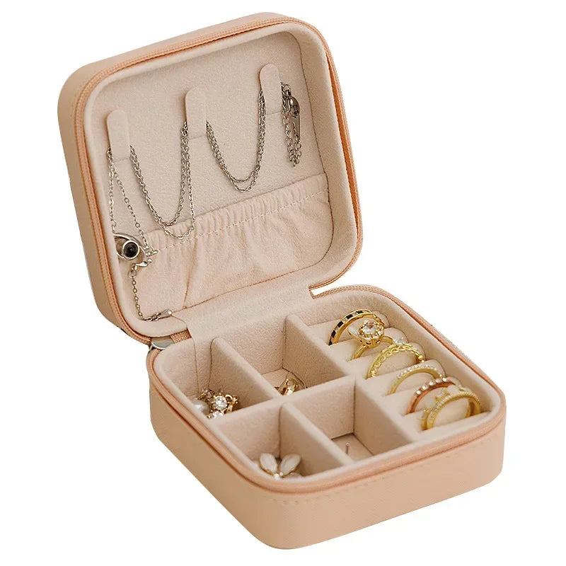 PU Leather Portable Travel Jewelry Organizer Box