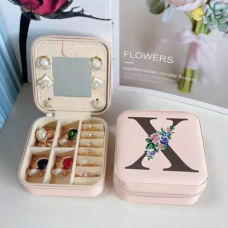 Personalized Flower Alphabet Jewelry Box
