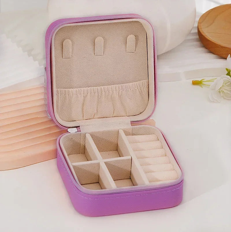 PU Leather Portable Travel Jewelry Organizer Box