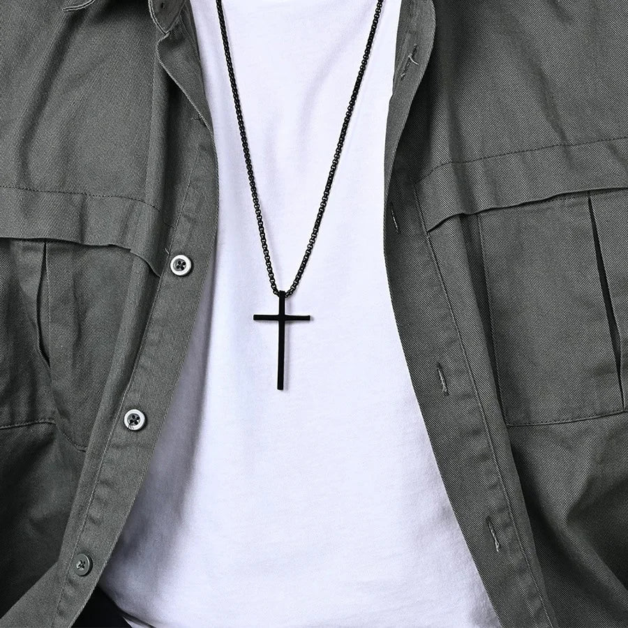 Unisex Titanium Steel Cross Necklace