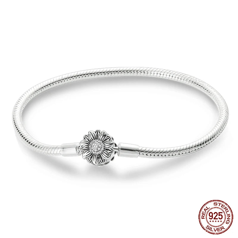 925 Silver Star Moon Clover Bracelet