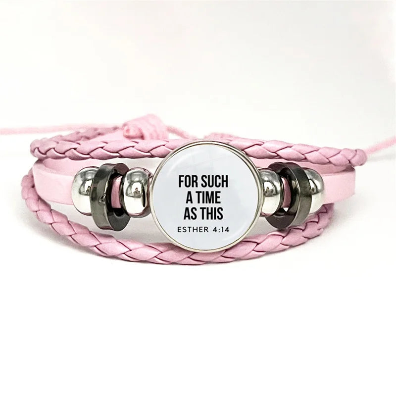 Multilayer Christian Faith Bible Verse Leather Bracelet