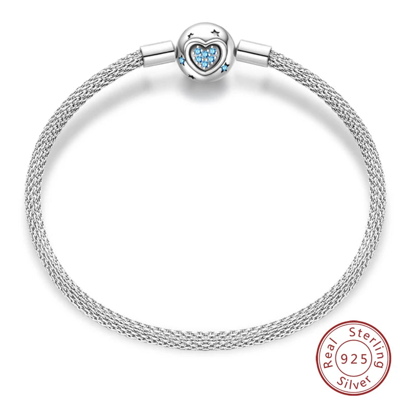 925 Silver Star Moon Clover Bracelet