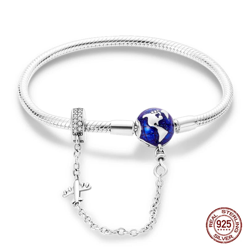 925 Silver Star Moon Clover Bracelet