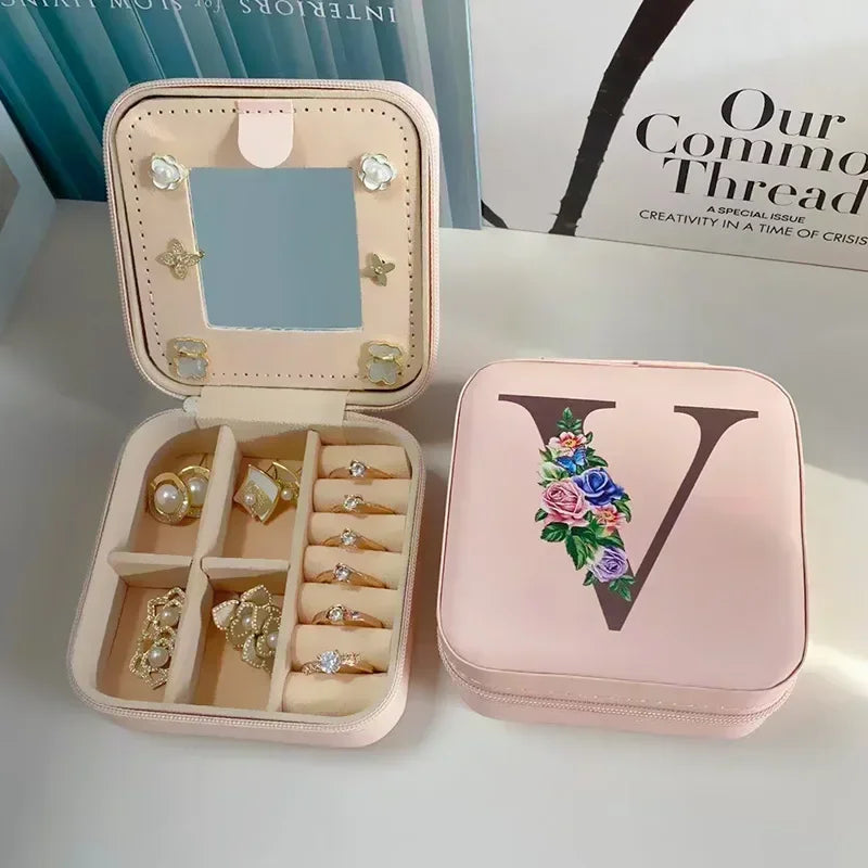Personalized Flower Alphabet Jewelry Box