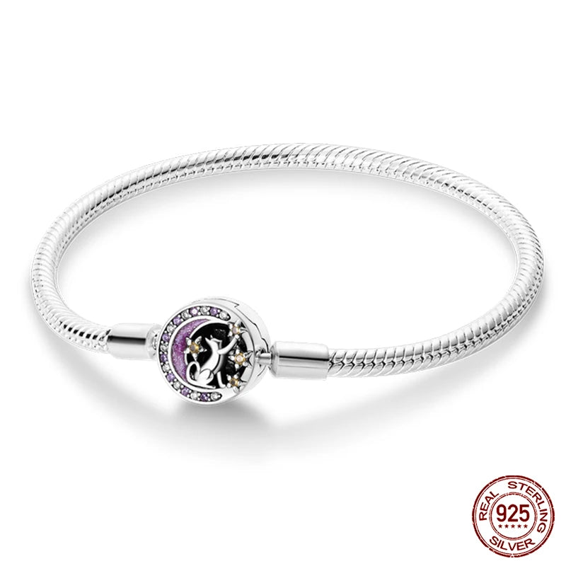 925 Silver Star Moon Clover Bracelet