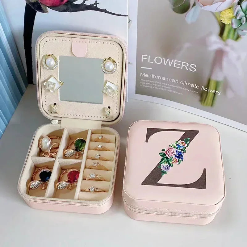 Personalized Flower Alphabet Jewelry Box