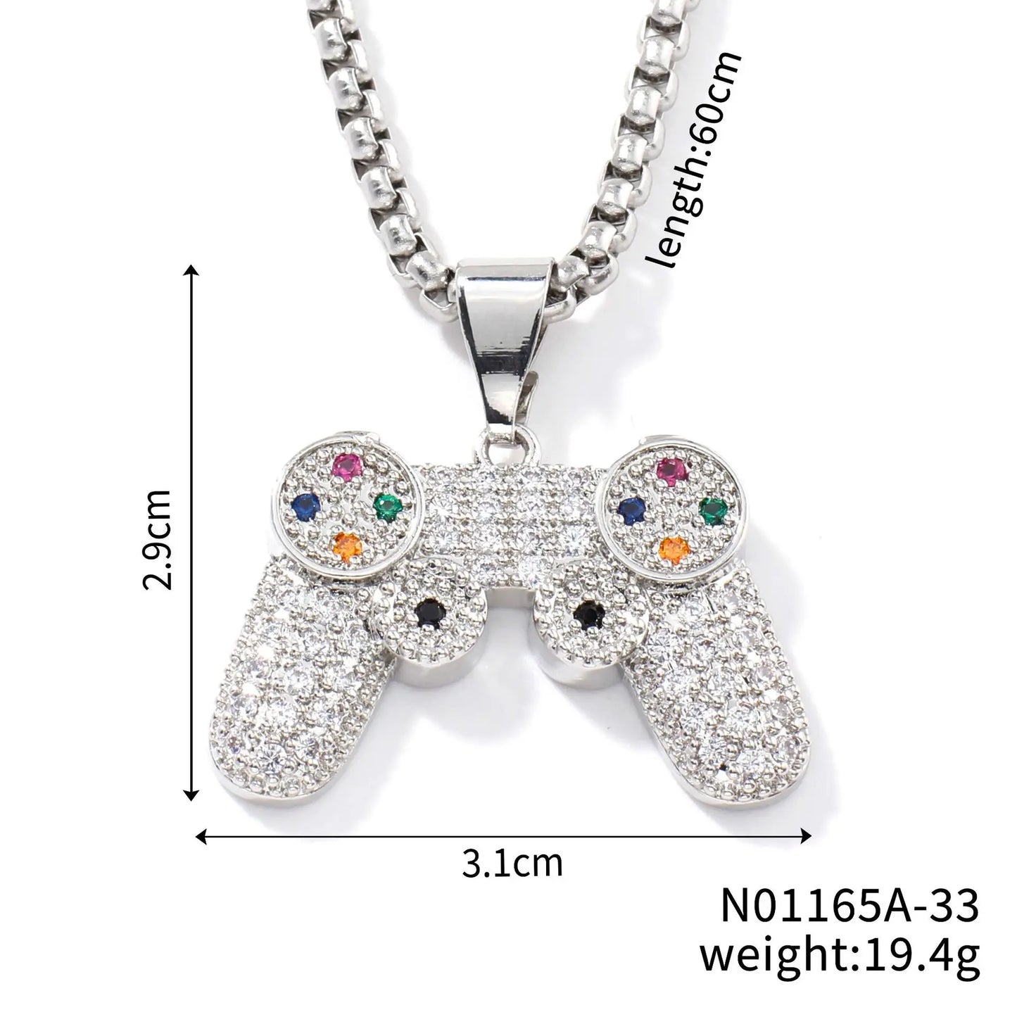 Trendy Golden Gamepad Lightning Necklace