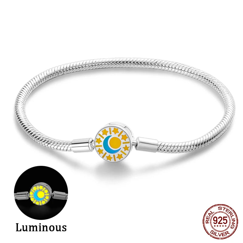 925 Silver Star Moon Clover Bracelet