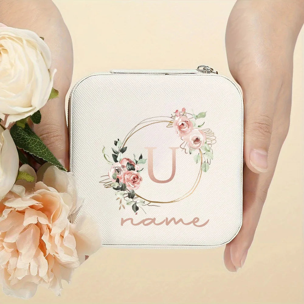 Personalized Flower Alphabet Jewelry Box