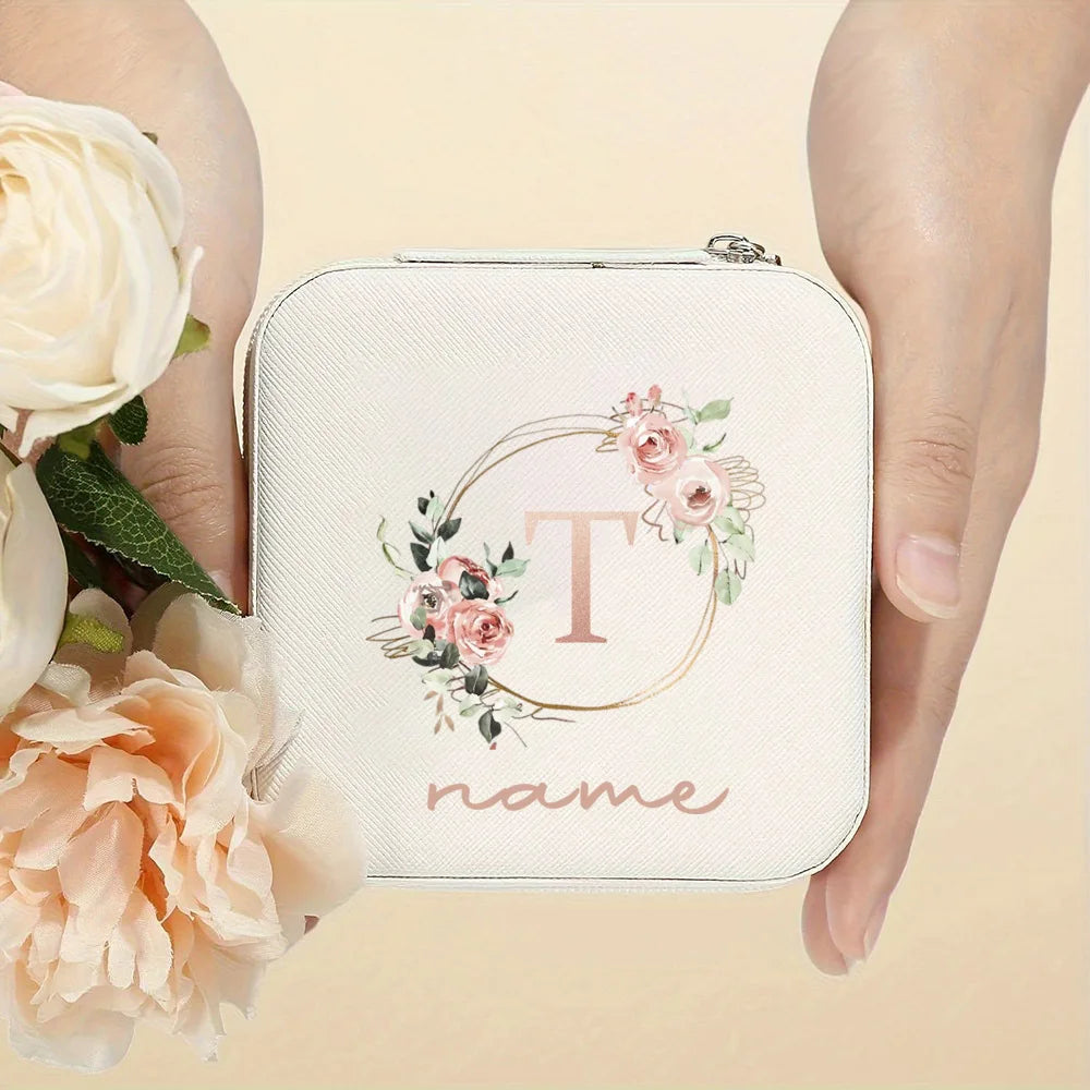 Personalized Flower Alphabet Jewelry Box