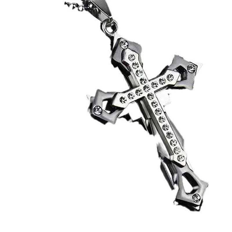 Trendy Hip-Hop Titanium Steel Cross Necklace
