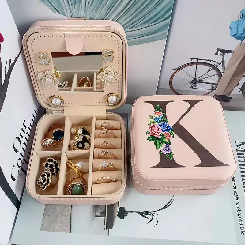 Personalized Flower Alphabet Jewelry Box