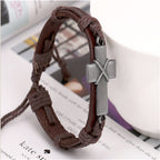 Brown Leather Cross Bracelets - Blessings is Here