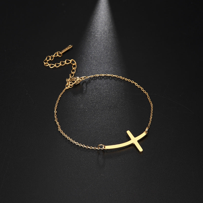 Simple Cross Bend Bracelet - Blessings is Here