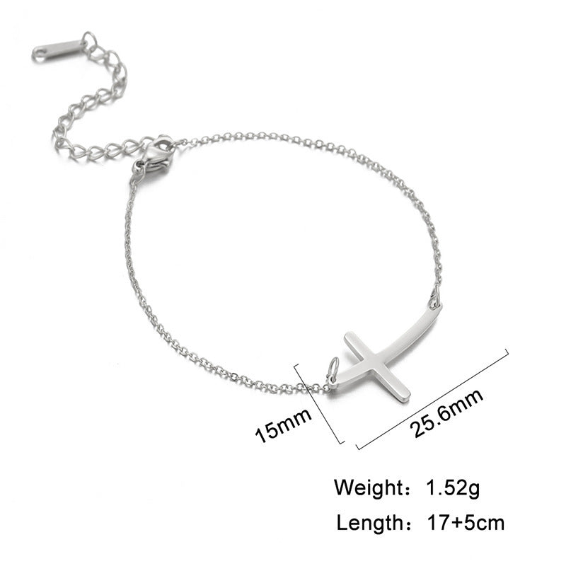 Simple Cross Bend Bracelet - Blessings is Here