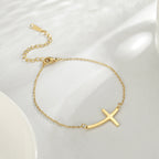 Simple Cross Bend Bracelet - Blessings is Here
