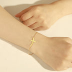 Simple Cross Bend Bracelet - Blessings is Here
