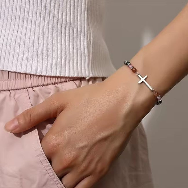 Birthday Christian gifts Cross Bracelet for Women Steel Confirmation Baptism Easter Unique Gift for Girls Friends Daughter Sister - Blessings is Here