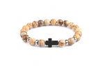 Tigereye Cross Beaded Bracelet - Blessings is Here