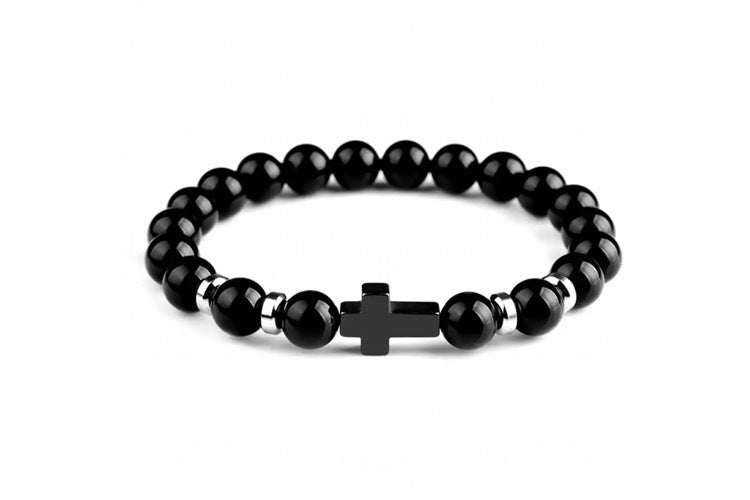 Tigereye Cross Beaded Bracelet - Blessings is Here