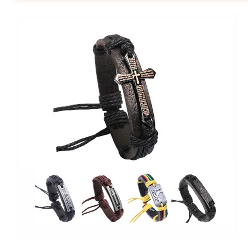 Religious Jewelry Christian I Love Jesus Alloy Leather Bracelet Wholesale Bracelet - Blessings is Here